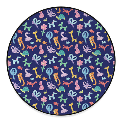 Animal Balloon Pattern Print Round Floor Mat