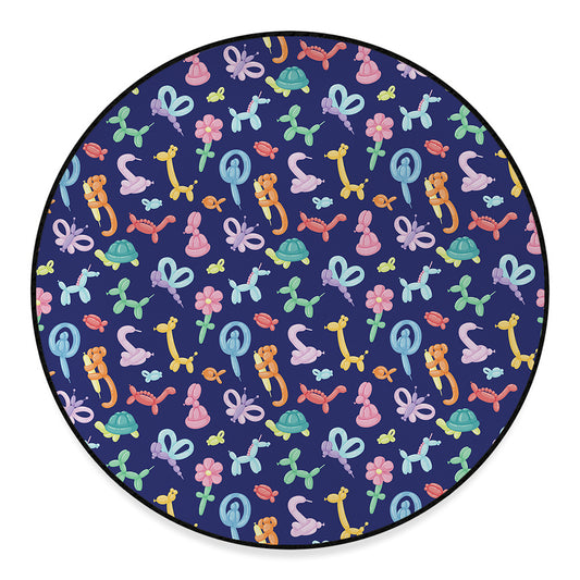 Animal Balloon Pattern Print Round Floor Mat