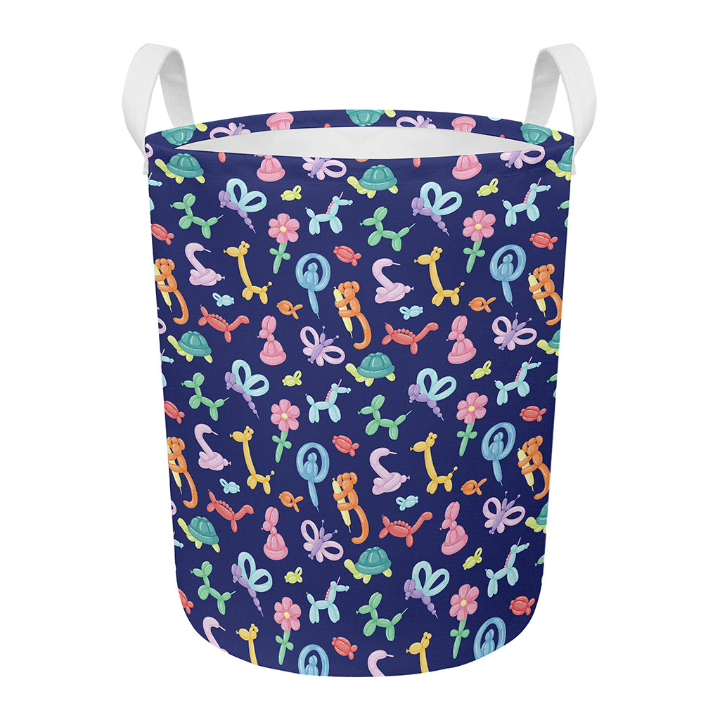 Animal Balloon Pattern Print Round Laundry Basket