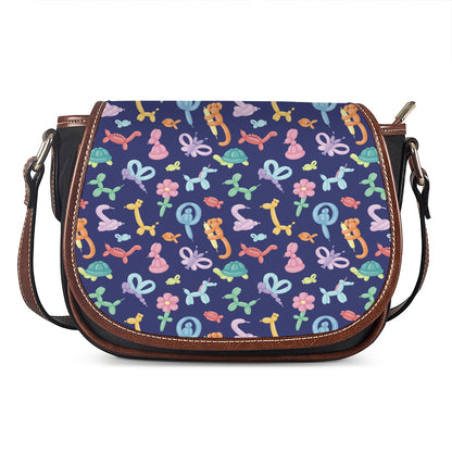 Animal Balloon Pattern Print Saddle Bag