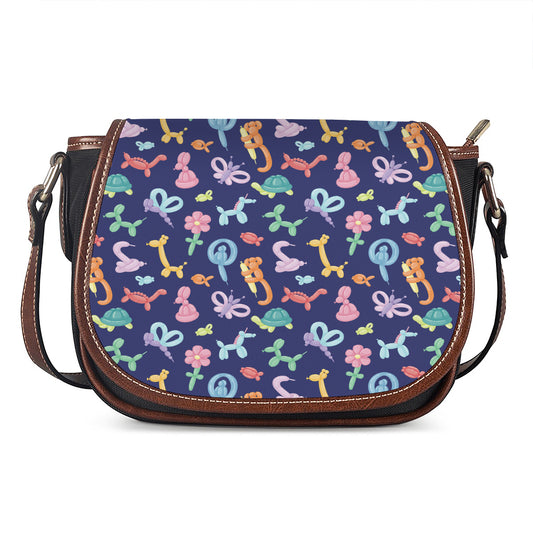Animal Balloon Pattern Print Saddle Bag