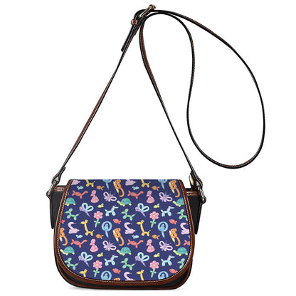 Animal Balloon Pattern Print Saddle Bag