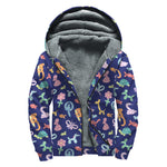 Animal Balloon Pattern Print Sherpa Lined Zip Up Hoodie