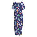 Animal Balloon Pattern Print Short Sleeve Long Nightdress