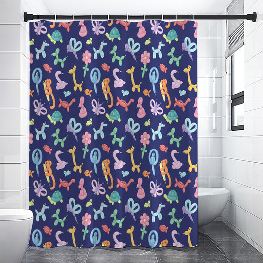 Animal Balloon Pattern Print Shower Curtain