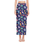 Animal Balloon Pattern Print Side Slit Maxi Skirt