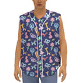 Animal Balloon Pattern Print Sleeveless Baseball Jersey