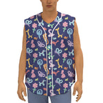 Animal Balloon Pattern Print Sleeveless Baseball Jersey