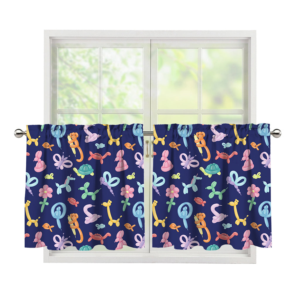 Animal Balloon Pattern Print Tier Curtains