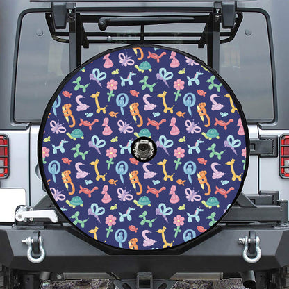Animal Balloon Pattern Print Tire Cover With Camera Hole