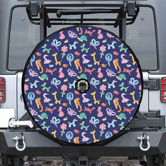 Animal Balloon Pattern Print Tire Cover With Camera Hole