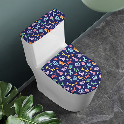 Animal Balloon Pattern Print Toilet Lid And Tank Cover Set