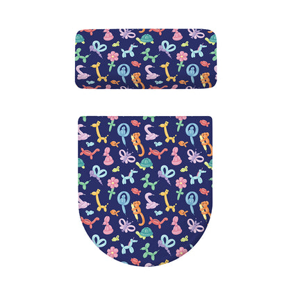 Animal Balloon Pattern Print Toilet Lid And Tank Cover Set