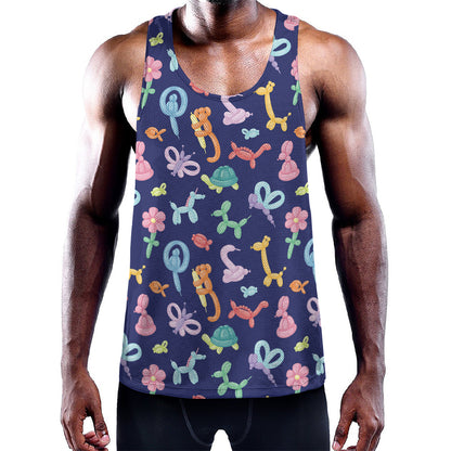 Animal Balloon Pattern Print Training Tank Top