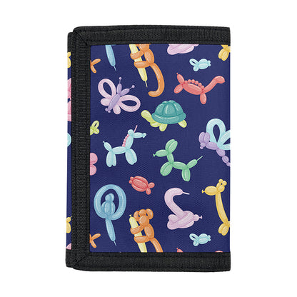 Animal Balloon Pattern Print Trifold Wallet