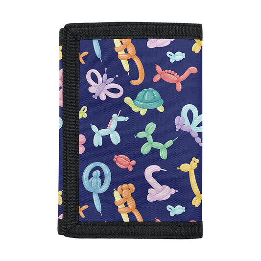 Animal Balloon Pattern Print Trifold Wallet