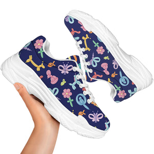 Animal Balloon Pattern Print White Chunky Shoes