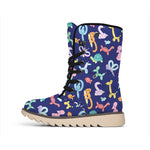 Animal Balloon Pattern Print Winter Boots