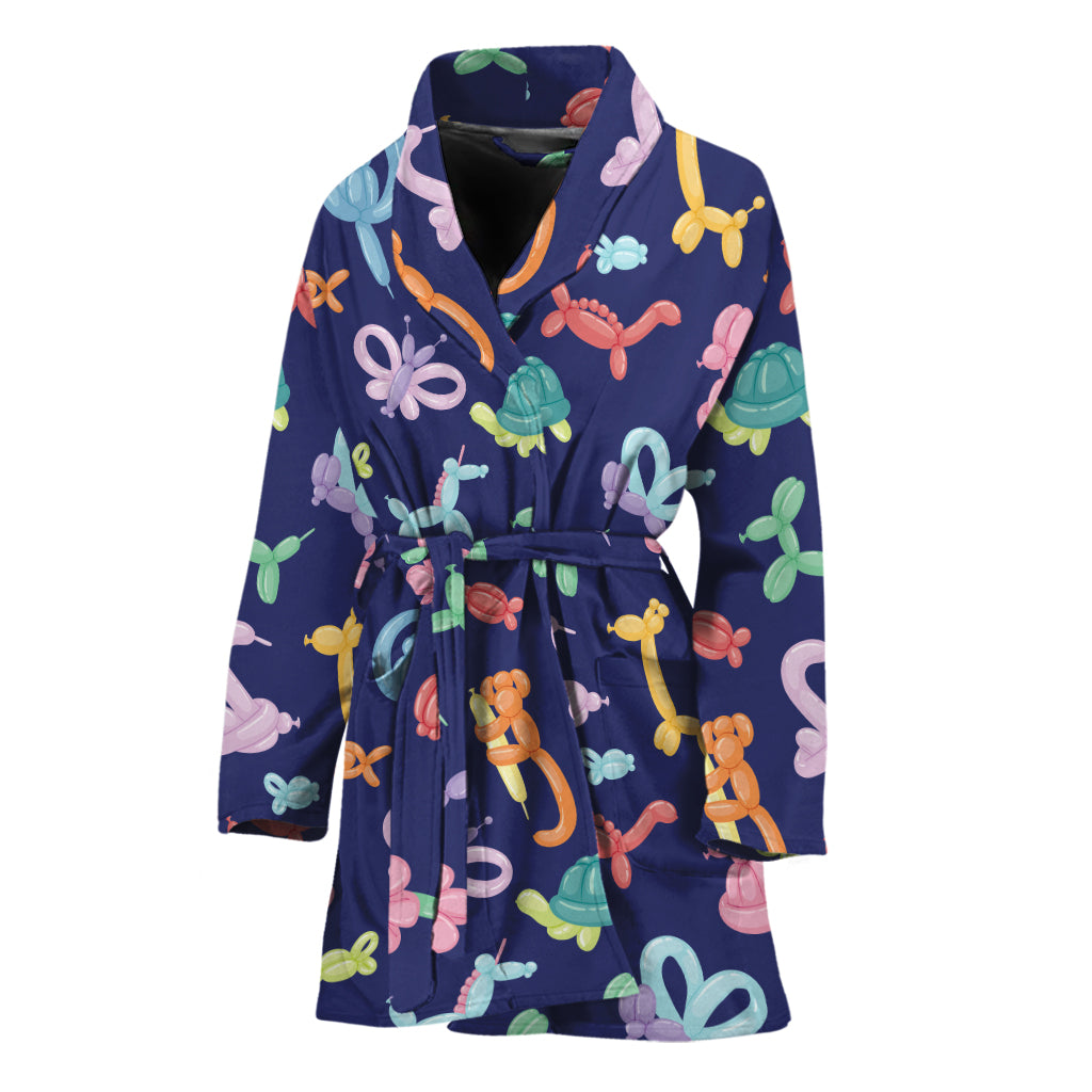 Animal Balloon Pattern Print Women's Bathrobe