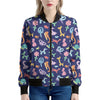 Animal Balloon Pattern Print Women's Bomber Jacket