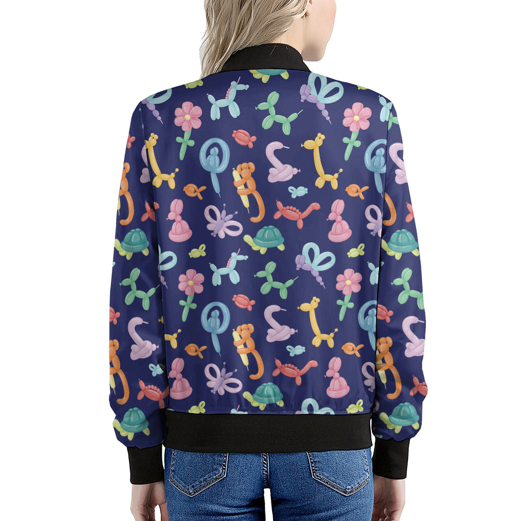 Animal Balloon Pattern Print Women's Bomber Jacket