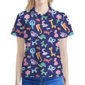 Animal Balloon Pattern Print Women's Polo Shirt