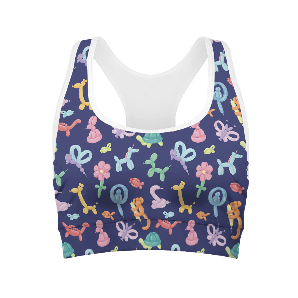 Animal Balloon Pattern Print Women's Sports Bra
