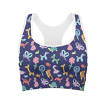 Animal Balloon Pattern Print Women's Sports Bra