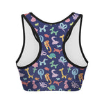 Animal Balloon Pattern Print Women's Sports Bra