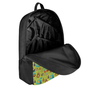 Animal Camping Pattern Print 17 Inch Backpack