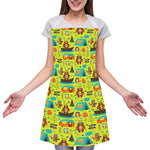 Animal Camping Pattern Print Adjustable Apron