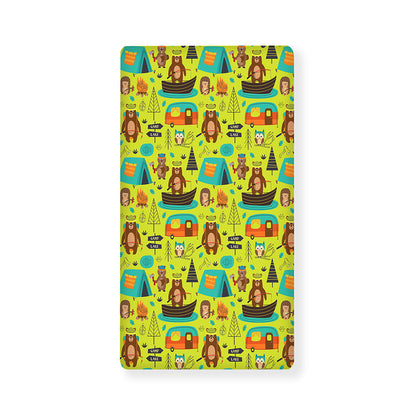 Animal Camping Pattern Print Baby Crib Sheet