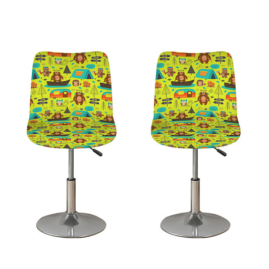 Animal Camping Pattern Print Bar Stool Covers