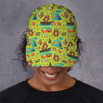 Animal Camping Pattern Print Baseball Cap