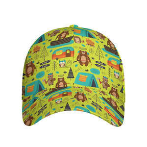 Animal Camping Pattern Print Baseball Cap