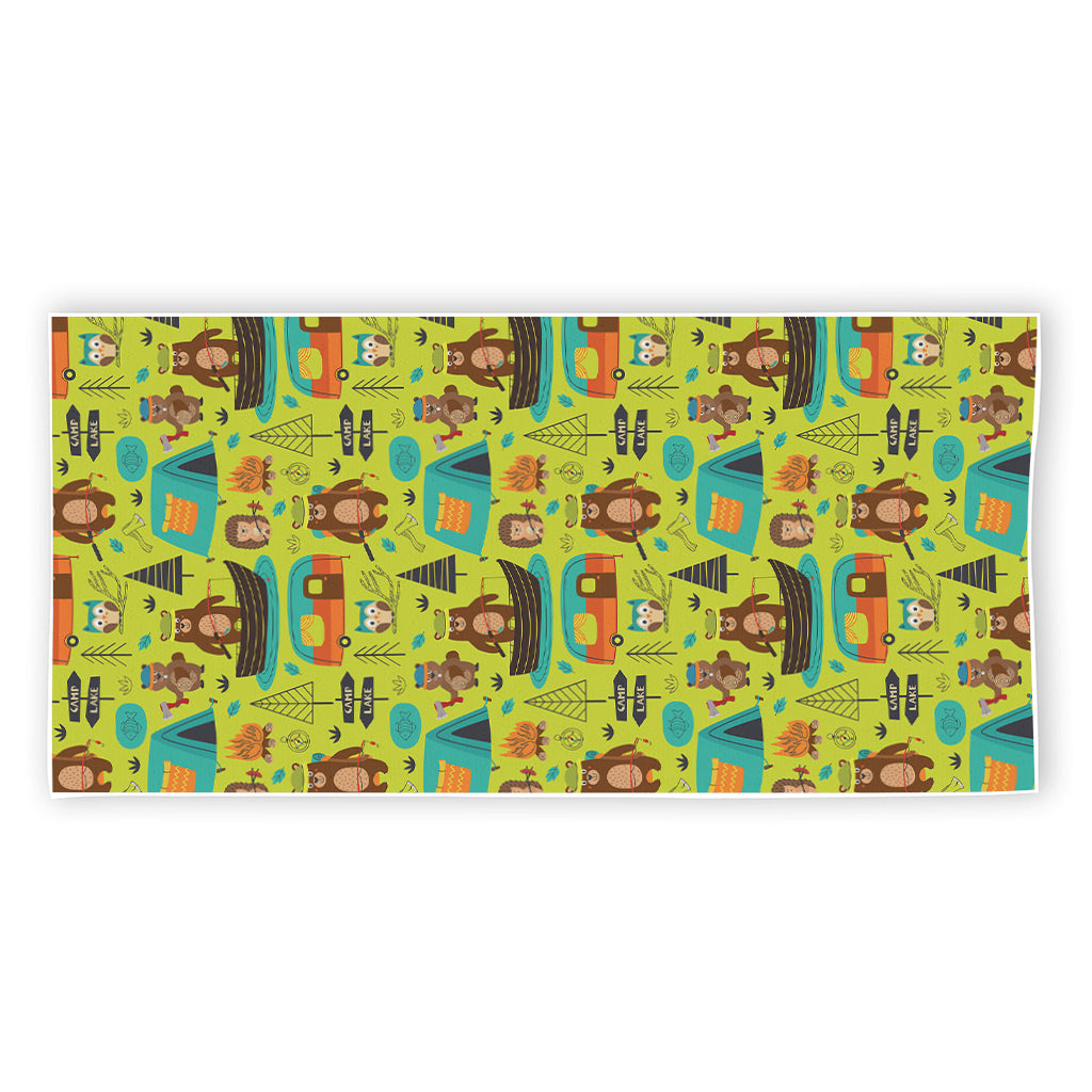 Animal Camping Pattern Print Beach Towel