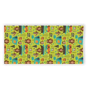 Animal Camping Pattern Print Beach Towel