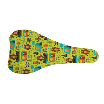 Animal Camping Pattern Print Bicycle Seat Cover