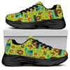 Animal Camping Pattern Print Black Chunky Shoes