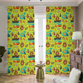Animal Camping Pattern Print Dimout Pencil Pleat Curtains