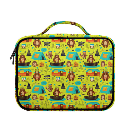 Animal Camping Pattern Print Briefcase Bible Bag