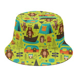 Animal Camping Pattern Print Bucket Hat