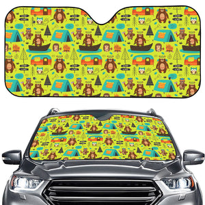 Animal Camping Pattern Print Car Windshield Sun Shade