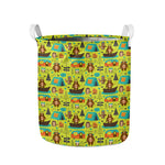 Animal Camping Pattern Print Collapsible Laundry Basket