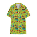 Animal Camping Pattern Print Cotton Hawaiian Shirt