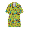 Animal Camping Pattern Print Cotton Hawaiian Shirt