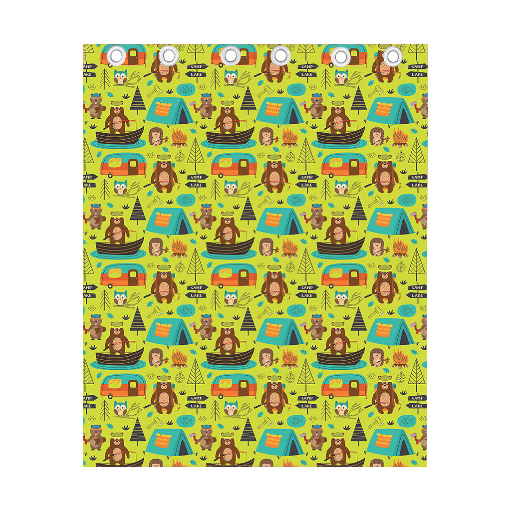 Animal Camping Pattern Print Curtain