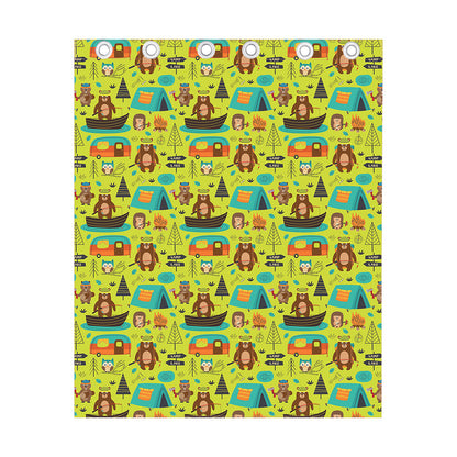 Animal Camping Pattern Print Curtain