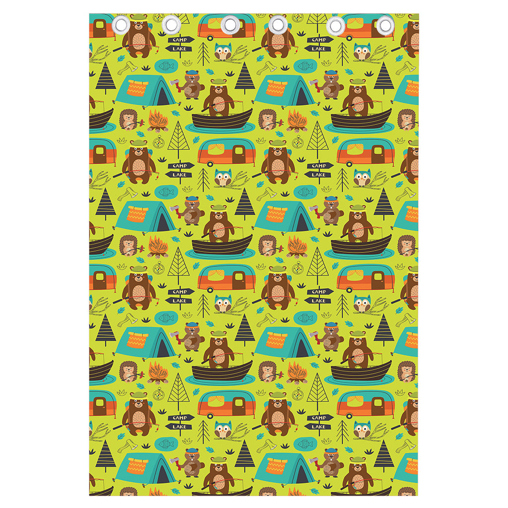 Animal Camping Pattern Print Curtain