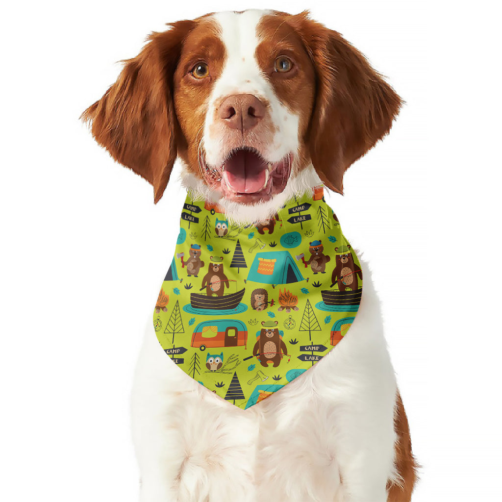 Animal Camping Pattern Print Dog Bandana